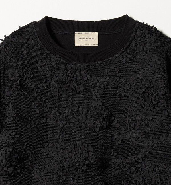 UNITED ARROWS「エンブロイダリーフラワー メッシュ ニット」|ニット・セーター|