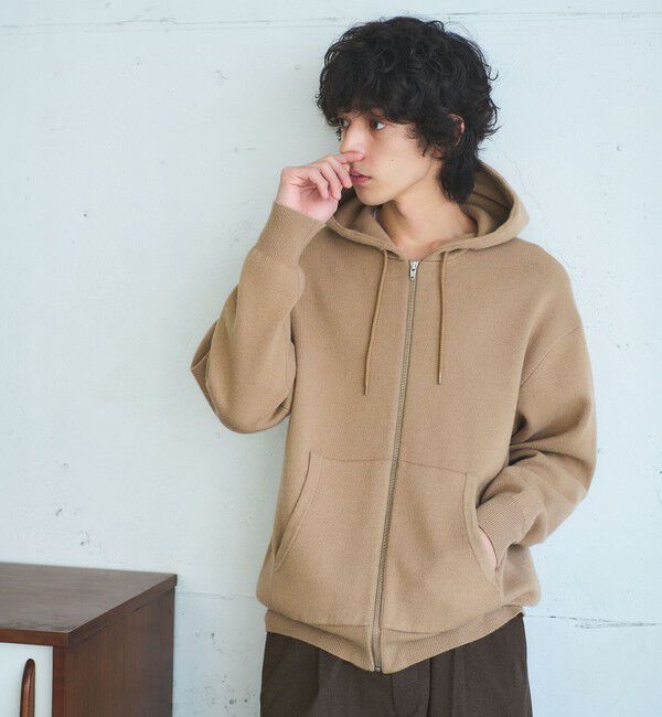 UNITED ARROWS green label relaxing「ウールミックス ジップ パーカー フーディ」|パーカー|BEIGE