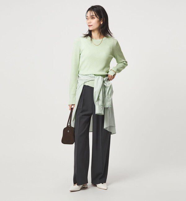 UNITED ARROWS green label relaxing「リブ ニット クルーネック プルオーバー ウォッシャブル」|ニット・セーター|