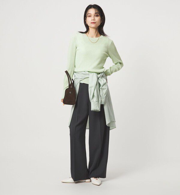 UNITED ARROWS green label relaxing「リブ ニット クルーネック プルオーバー ウォッシャブル」|ニット・セーター|