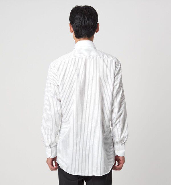 UNITED ARROWS green label relaxing「コットン ツイル ピンストライプ クレリック ワイドカラー ドレスシャツ -イージーアイロン-」|シャツ・ブラウス|