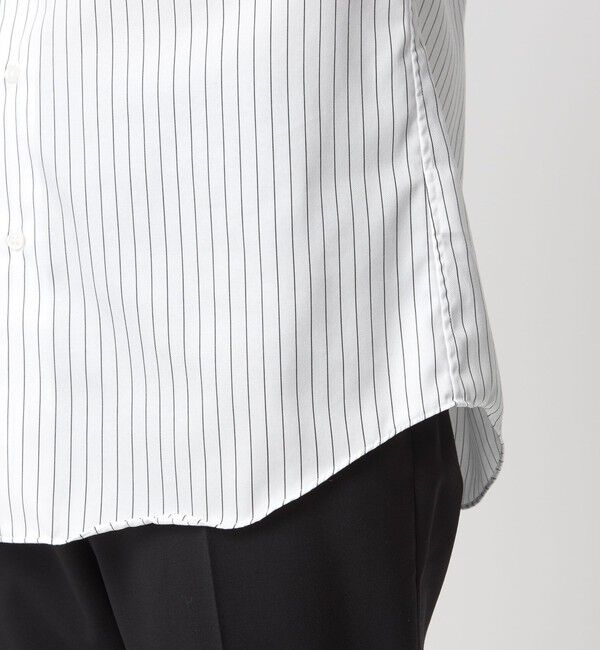 UNITED ARROWS green label relaxing「コットン ツイル ピンストライプ クレリック ワイドカラー ドレスシャツ -イージーアイロン-」|シャツ・ブラウス|