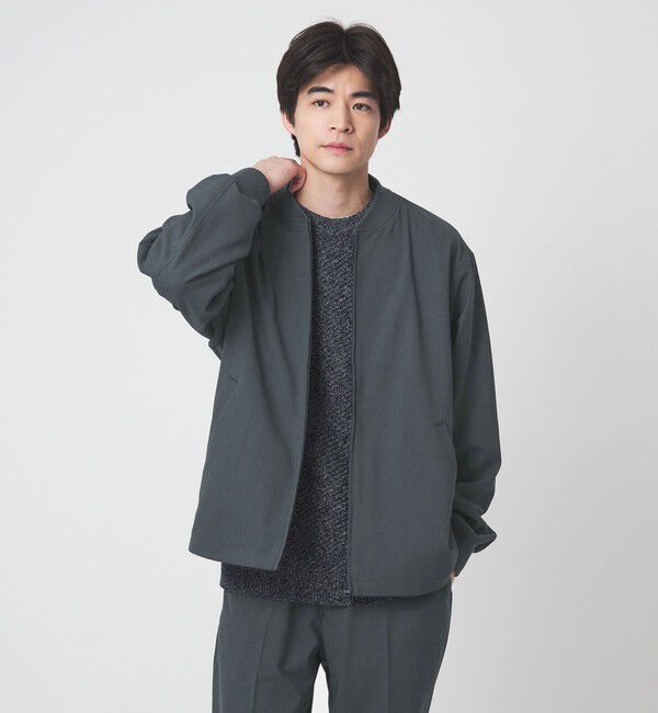 UNITED ARROWS green label relaxing「FREELITCH リブ ブルゾン -2WAYストレッチ・吸水速乾-」|ブルゾン・スタジャン|COBALT