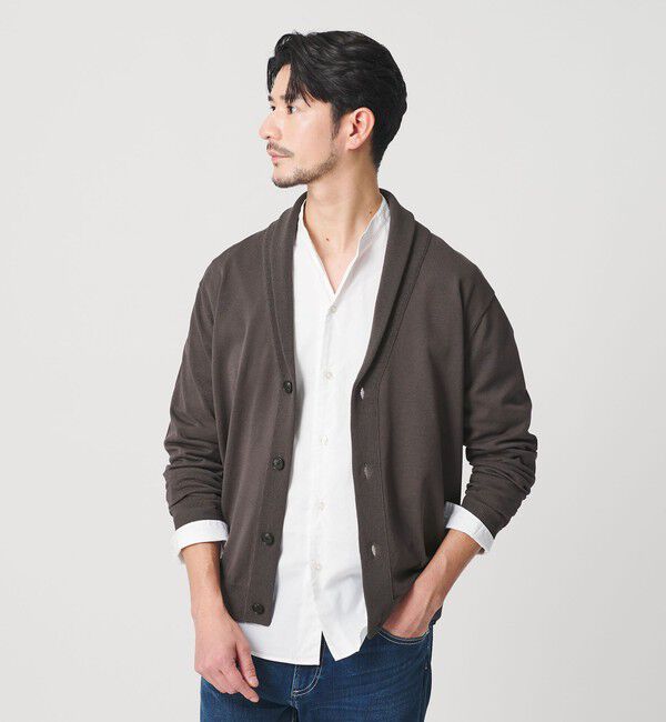 BEAUTY&YOUTH UNITED ARROWS「【WEB限定 WARDROBE SMART】KOUKIN ショールカラー カーディガン【抗菌・防臭】」|カーディガン|DK.GRAY