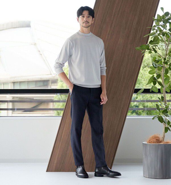 BEAUTY&YOUTH UNITED ARROWS「【WEB限定 WARDROBE SMART】LANATEC シャンブレー ノープリーツ パンツ」|スラックス|