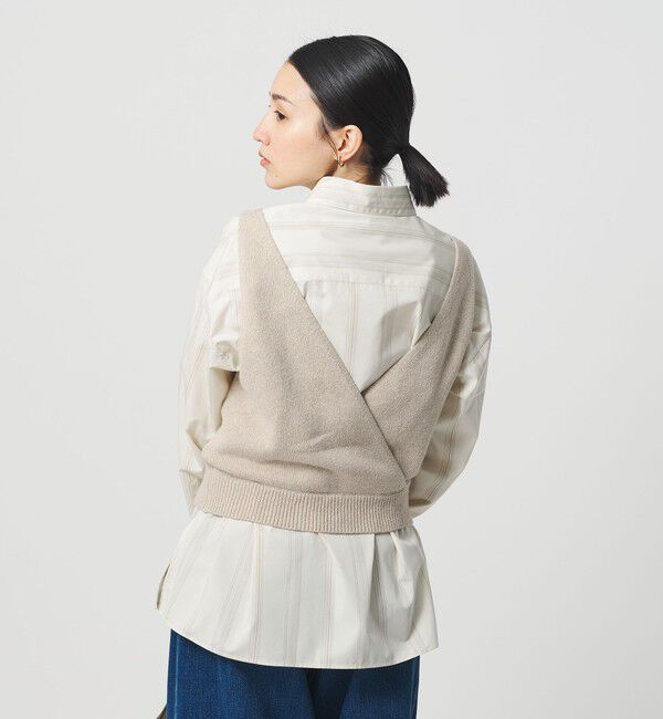 BEAUTY&YOUTH UNITED ARROWS「コットン麻ブレンド カシュクール 2WAYニットベスト  ウォッシャブル」|ベスト・ジレ|BEIGE