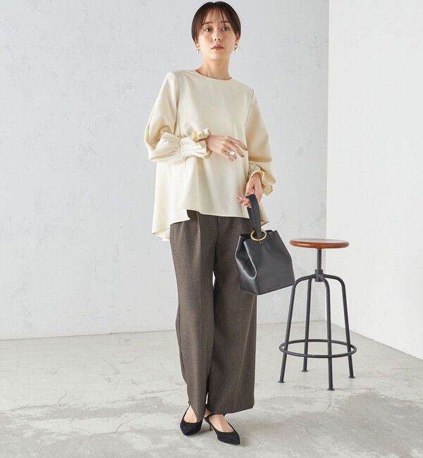 SHIPS for women「〈手洗い可能〉キャンディ スリーブ ブラウス &times; パンツ セットアップ」|シャツ・ブラウス|