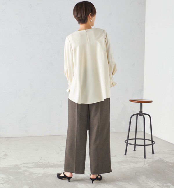 SHIPS for women「〈手洗い可能〉キャンディ スリーブ ブラウス &times; パンツ セットアップ」|シャツ・ブラウス|