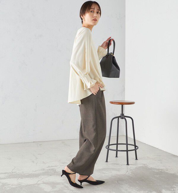 SHIPS for women「〈手洗い可能〉キャンディ スリーブ ブラウス &times; パンツ セットアップ」|シャツ・ブラウス|