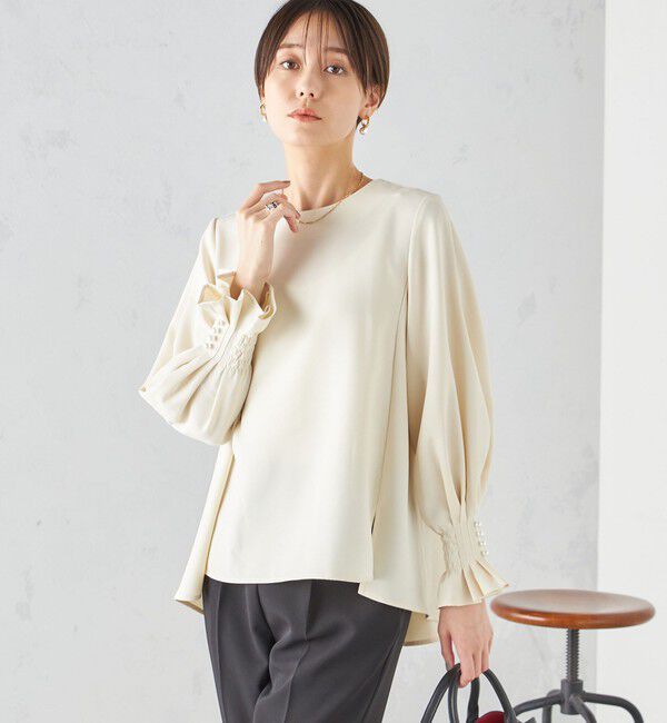 SHIPS for women「〈手洗い可能〉キャンディ スリーブ ブラウス &times; パンツ セットアップ」|シャツ・ブラウス|