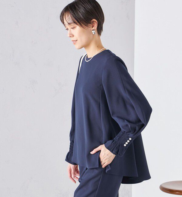 SHIPS for women「〈手洗い可能〉キャンディ スリーブ ブラウス &times; パンツ セットアップ」|シャツ・ブラウス|