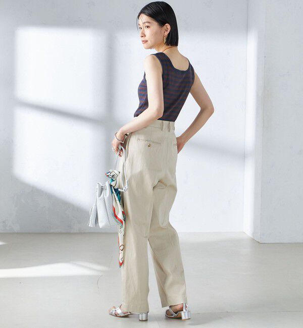 SHIPS for women「〈手洗い可能〉ストレッチ チノ タック パンツ」|チノ|