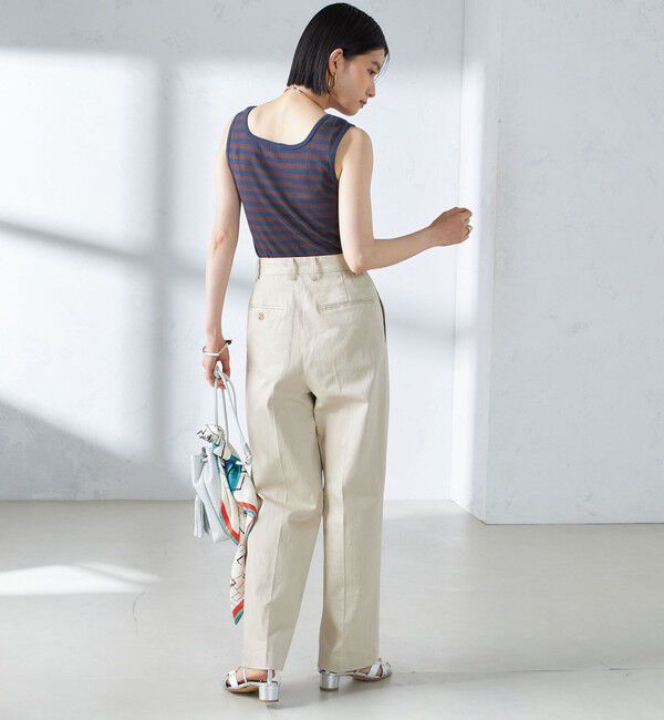 SHIPS for women「〈手洗い可能〉ストレッチ チノ タック パンツ」|チノ|