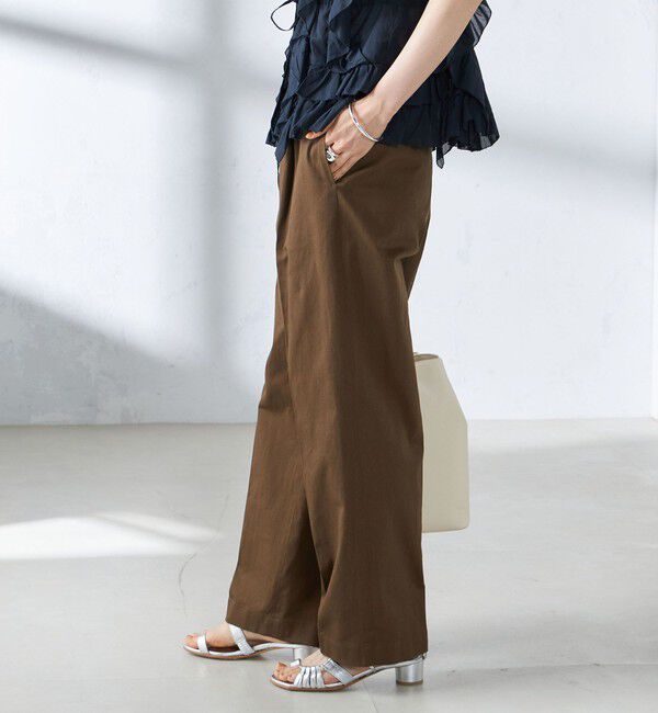 SHIPS for women「〈手洗い可能〉ストレッチ チノ タック パンツ」|チノ|