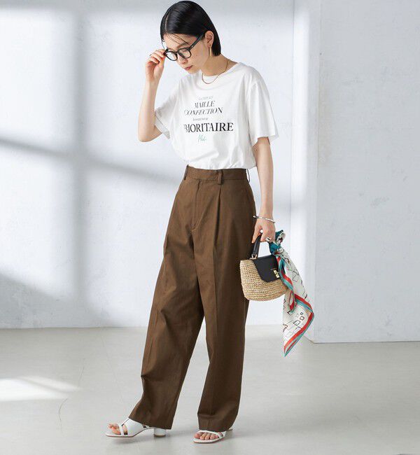 SHIPS for women「〈手洗い可能〉ストレッチ チノ タック パンツ」|チノ|