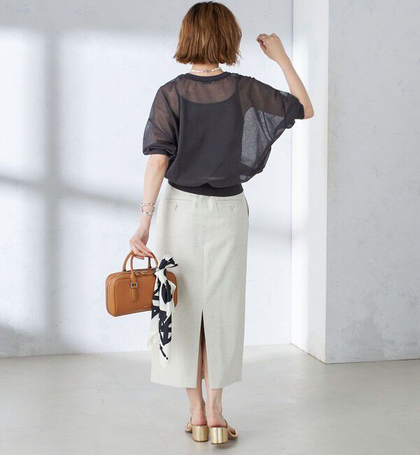 SHIPS for women「〈手洗い可能〉シアー ラメ 半袖 サマー ニット」|ニット・セーター|