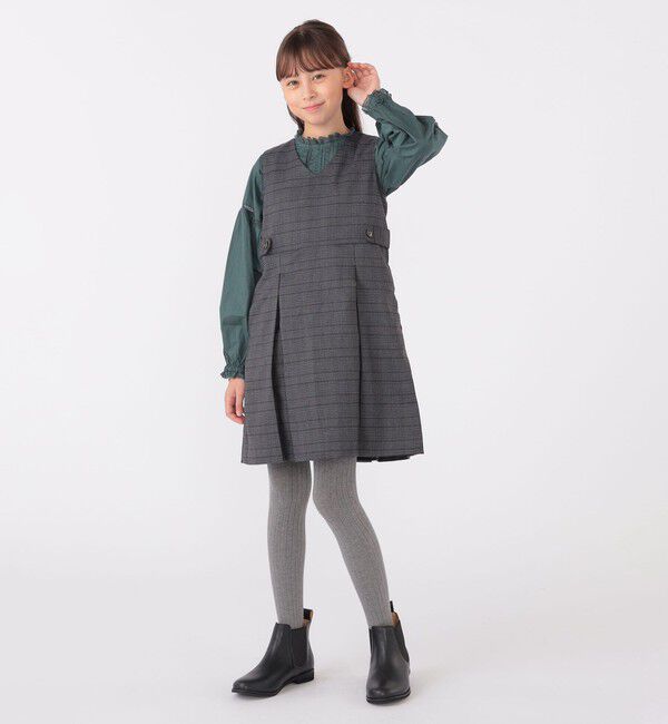 SHIPS KIDS「SHIPS KIDS:140～150cm / レース ピンタック 長袖 ブラウス」|シャツ・ブラウス|