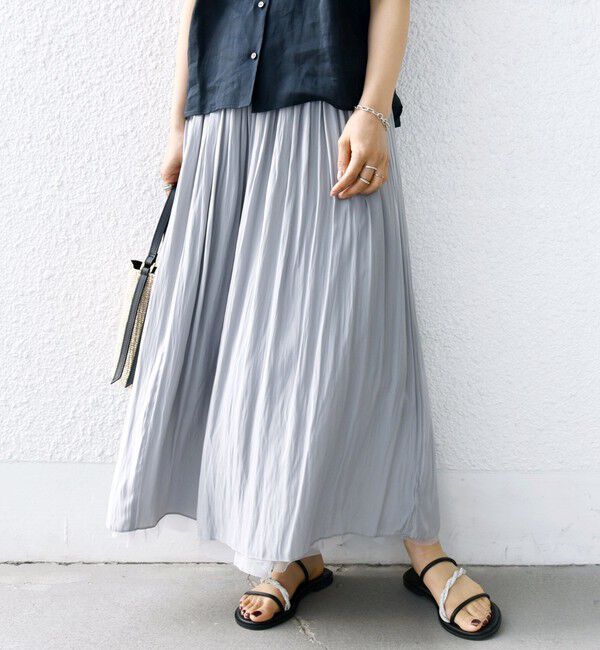SHIPS for women「〈手洗い可能〉リバーシブル チュール カッセン スカート」|スカート|