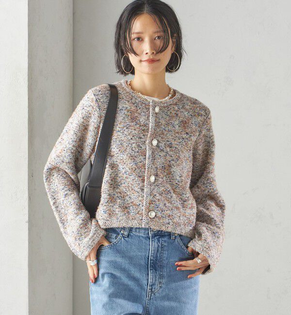 SHIPS for women「〈手洗い可能〉ミックス ツイード ショート ジャケット」|カーディガン|