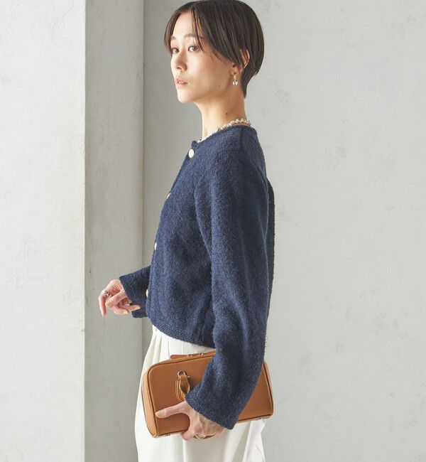 SHIPS for women「〈手洗い可能〉ミックス ツイード ショート ジャケット」|カーディガン|