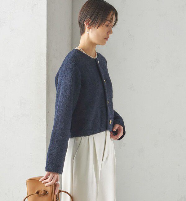 SHIPS for women「〈手洗い可能〉ミックス ツイード ショート ジャケット」|カーディガン|