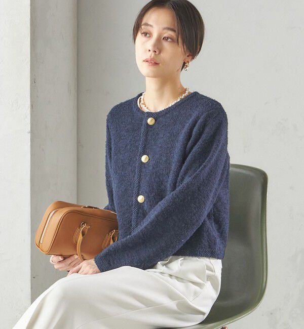 SHIPS for women「〈手洗い可能〉ミックス ツイード ショート ジャケット」|カーディガン|