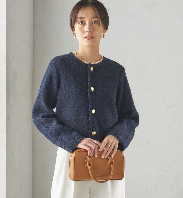 SHIPS for women「〈手洗い可能〉ミックス ツイード ショート ジャケット」|カーディガン|