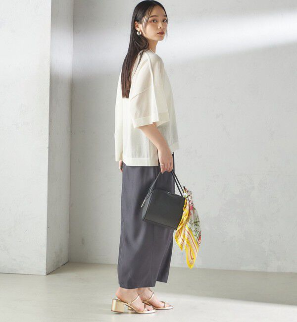 SHIPS for women「〈手洗い可能〉18G フィルミーコットン ワイド ショート スリーブ プルオーバー」|ニット・セーター|