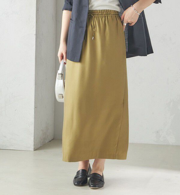 SHIPS for women「〈手洗い可能〉キュプラ混 ツイル ドロスト スカート」|スカート|