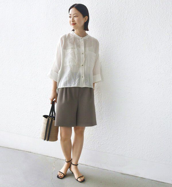 SHIPS for women「〈手洗い可能〉ダブル クロス ハーフ パンツ」|キュロット|