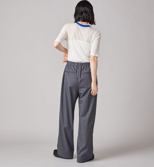 SHIPS for women「SHIPS NINE CASE:シアー ロゴ リンガー TEE」|Tシャツ・カットソー|