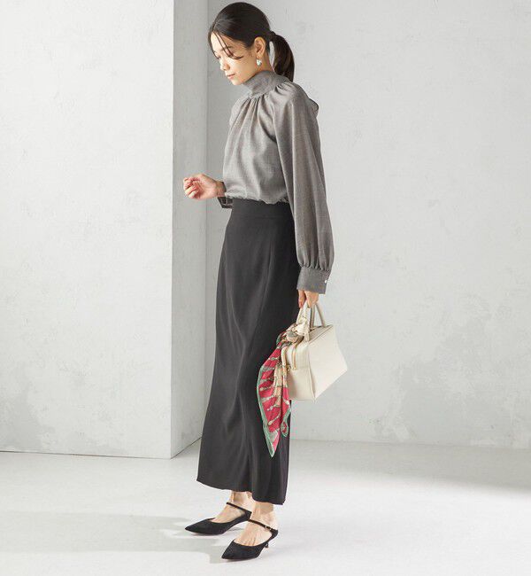 SHIPS for women「〈手洗い可能〉アセテート混 バックサテン マーメイド スカート」|スカート|