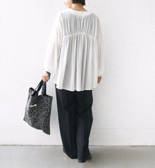 SHIPS for women「【WEB限定】〈手洗い可能〉シアー Vネック フレア シャツ カーディガン」|カーディガン|