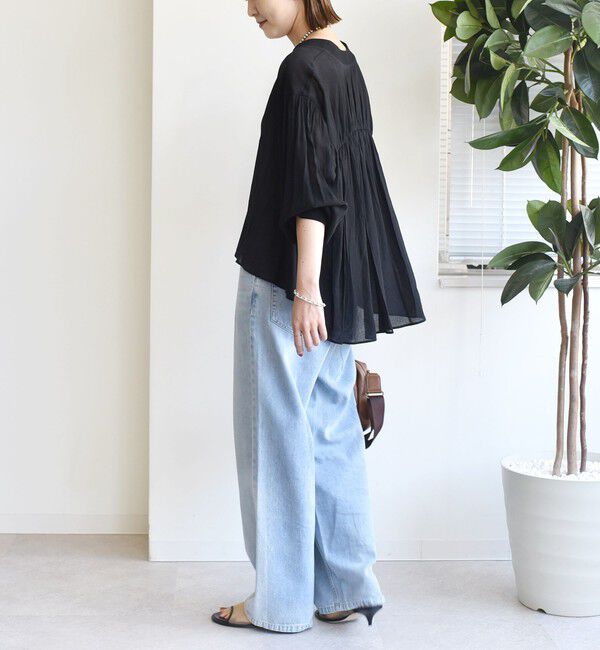 SHIPS for women「【WEB限定】〈手洗い可能〉シアー Vネック フレア シャツ カーディガン」|カーディガン|