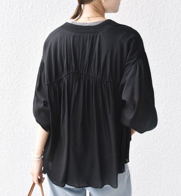 SHIPS for women「【WEB限定】〈手洗い可能〉シアー Vネック フレア シャツ カーディガン」|カーディガン|