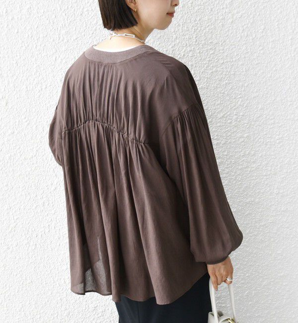 SHIPS for women「【WEB限定】〈手洗い可能〉シアー Vネック フレア シャツ カーディガン」|カーディガン|