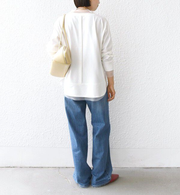 SHIPS for women「【WEB限定】チュール コンビ ラウンド カットソー」|Tシャツ・カットソー|