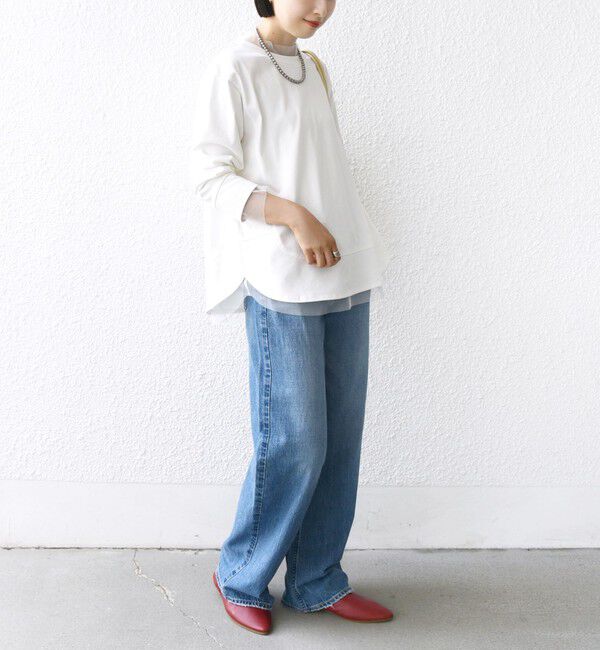 SHIPS for women「【WEB限定】チュール コンビ ラウンド カットソー」|Tシャツ・カットソー|