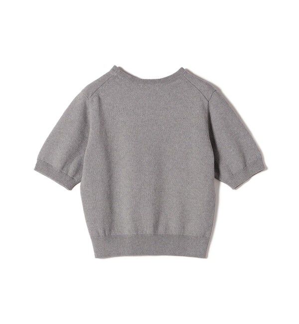 SHIPS for women「〈手洗い可能〉フラワー ビジュー ショート スリーブ ニット プルオーバー」|ニット・セーター|