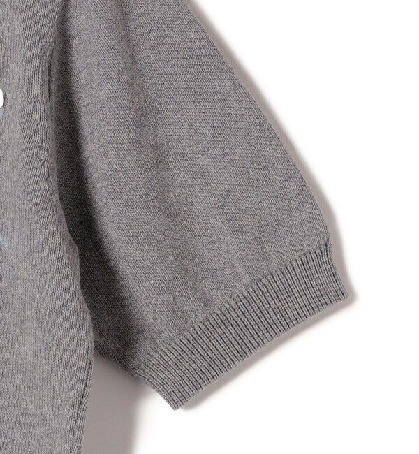 SHIPS for women「〈手洗い可能〉フラワー ビジュー ショート スリーブ ニット プルオーバー」|ニット・セーター|