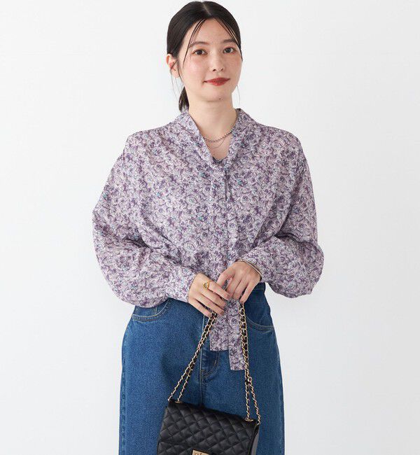 SHIPS Colors 「SHIPS Colors:〈手洗い可能〉MULHOUSE ボウタイ ブラウス◇」|シャツ・ブラウス|