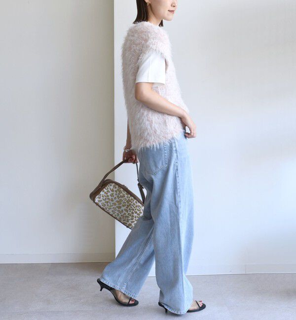 SHIPS for women「【WEB限定】〈手洗い可能〉チュール フェザー MIX ニット ベスト」|ベスト・ジレ|