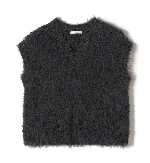 SHIPS for women「【WEB限定】〈手洗い可能〉チュール フェザー MIX ニット ベスト」|ベスト・ジレ|