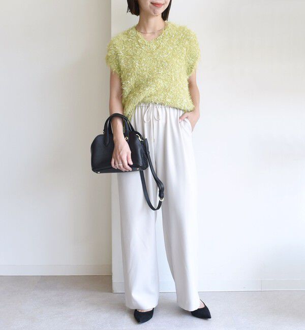 SHIPS for women「【WEB限定】〈手洗い可能〉チュール フェザー MIX ニット ベスト」|ベスト・ジレ|