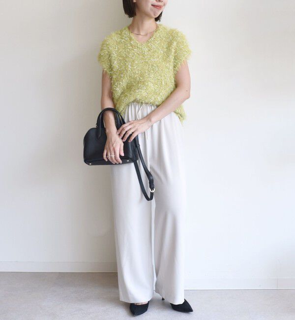 SHIPS for women「【WEB限定】〈手洗い可能〉チュール フェザー MIX ニット ベスト」|ベスト・ジレ|