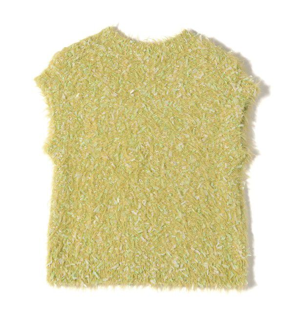 SHIPS for women「【WEB限定】〈手洗い可能〉チュール フェザー MIX ニット ベスト」|ベスト・ジレ|