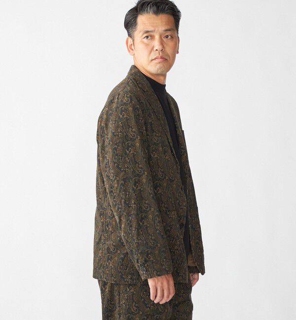 SHIPS「Southwick:〈セットアップ対応〉 Gate Label プリント コーデュロイ ジャケット」|テーラードジャケット|