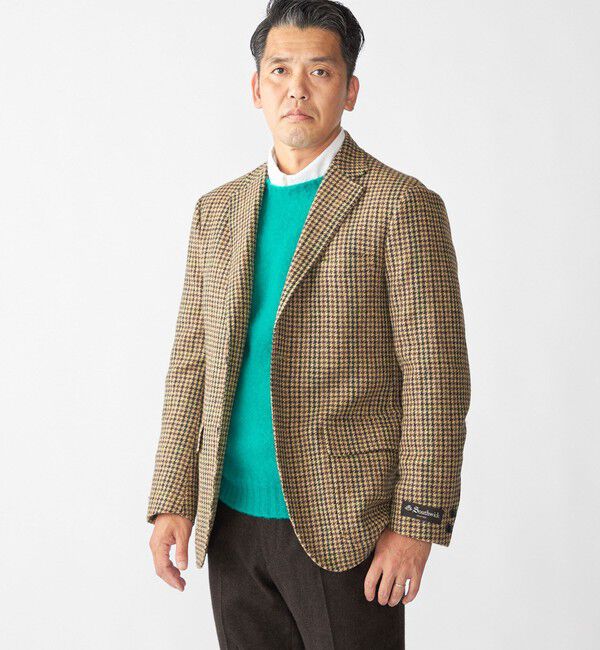 SHIPS「Southwick:CAMBRIDGE  ガンクラブチェック ジャケット(Made in Japan)」|テーラードジャケット|キャメル