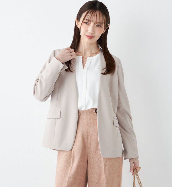 SHIPS Colors 「SHIPS Colors:〈手洗い可能〉2WAY ノーカラー ブラウス◇」|シャツ・ブラウス|