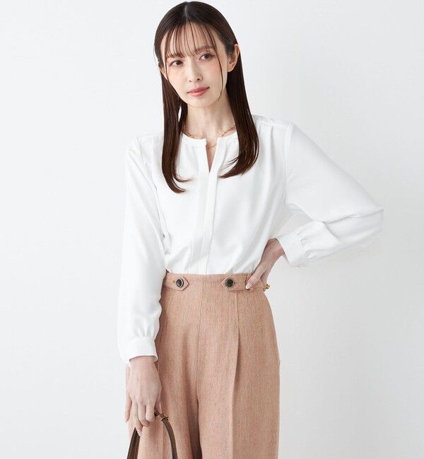 SHIPS Colors 「SHIPS Colors:〈手洗い可能〉2WAY ノーカラー ブラウス◇」|シャツ・ブラウス|